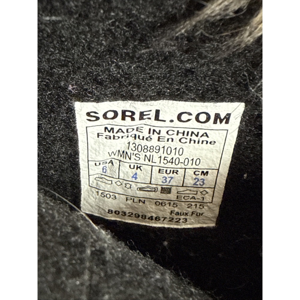 Sorel Joan of Arc Black Waterproof Winter Snow Boots NL2429-010 Womens 6 - Picture 6 of 8